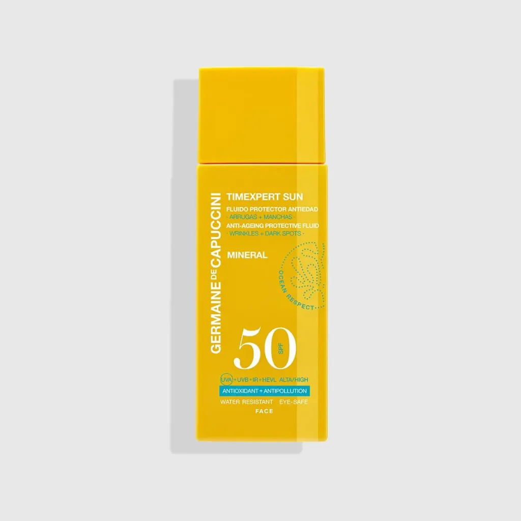 GERMAINE-TIMEXPERT SUN ANTI-AGEING PROTECTIVE FLUID-WRINKLES+DARK SPOTS-SPF50 UVA+UVB+IR+HEVL ALTA/HIGH (50ML)