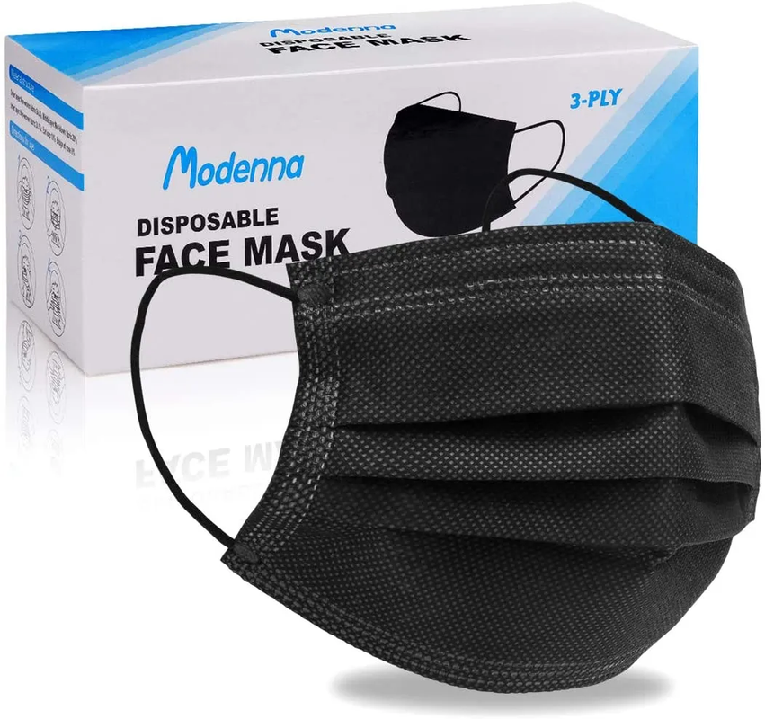 ACCU MEDICA FACE BLACK MASK 3 PLY 50 PCS