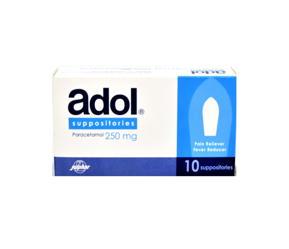 ADOL 250 MG 10 SUPPOSITORIES