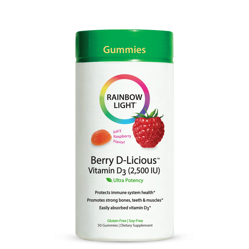 رينبو لايت‏, Berry D-Licious، فيتامين "د-3"، بنكهة التوت، 2.500 وحدة دولية، 50 علكة