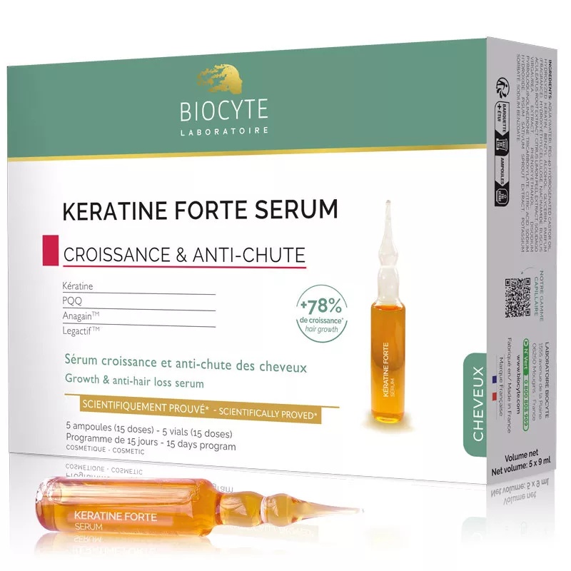 [I137227] BIOCYTE KERATINE FORTE SERUM 5 X 9ML VIALS