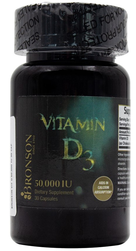 BRONSON VITAMIN D3 50,000 IU 30 CAPSULES