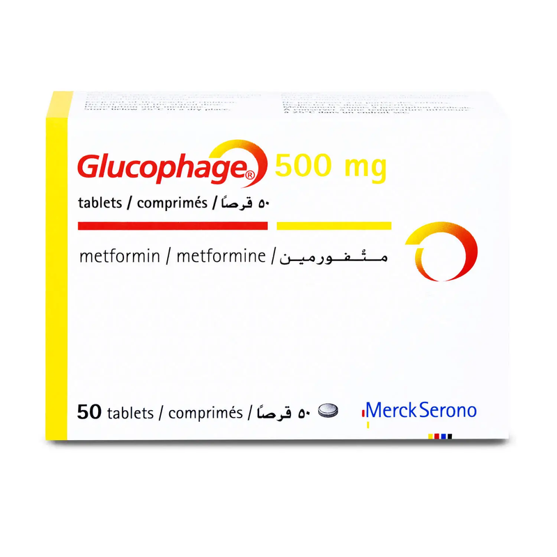 GLUCOPHAGE 500 MG 50 TABLETS