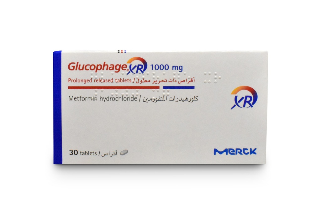 GLUCOPHAGE XR 1000 MG 30 TABLETS