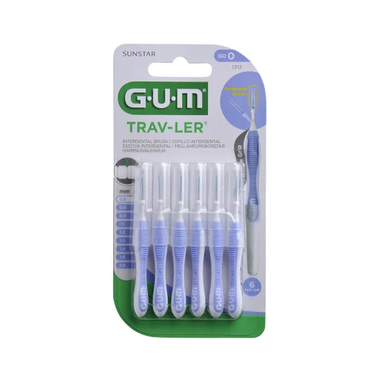 GUM TRAVELER 0.6 MM CYAN 6 PCS 1312