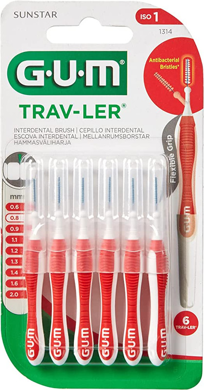 GUM TRAVELER 0.8 MM RED 6 PCS 1314