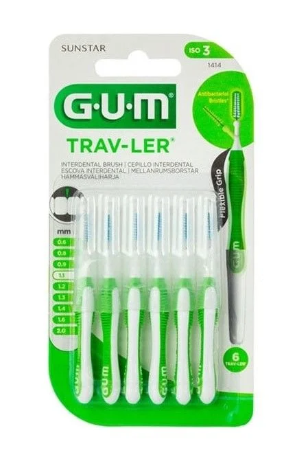 GUM TRAVELER 1.1 MM ORANGE 6 PCS 1414