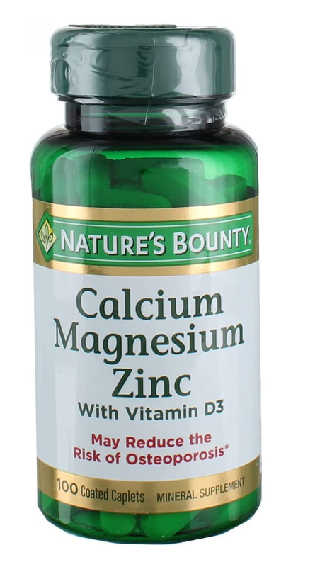 NATURE'S BOUNTY CALCIUM, MAGNESIUM,ZINC 100 TABLETS