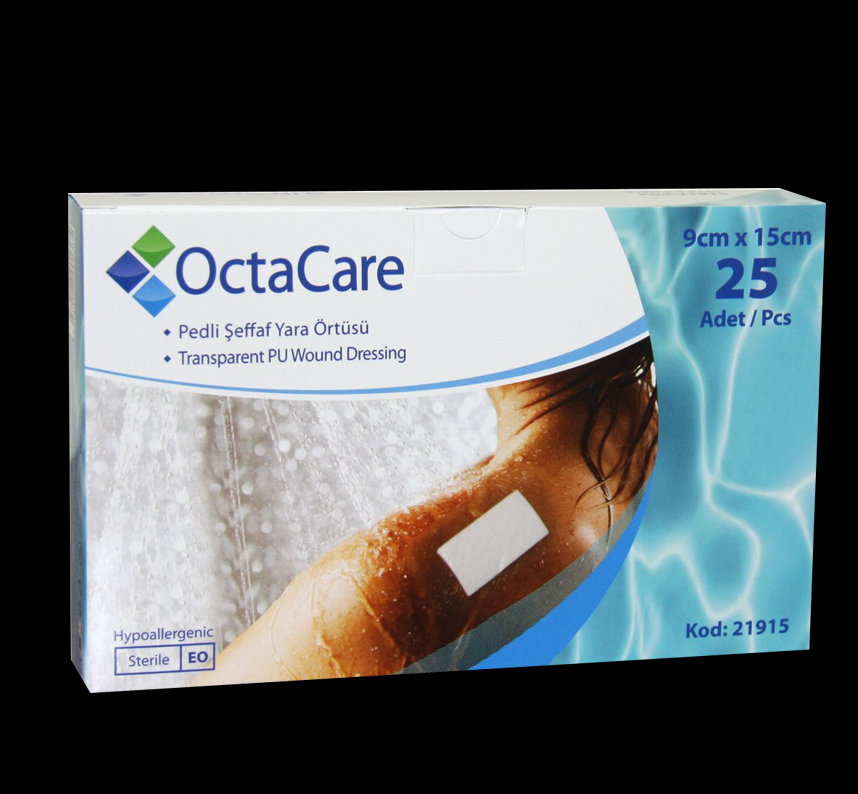 OCTACARE TRANSPARENT PU WOUND DRESSING 9 CM X 15 CM