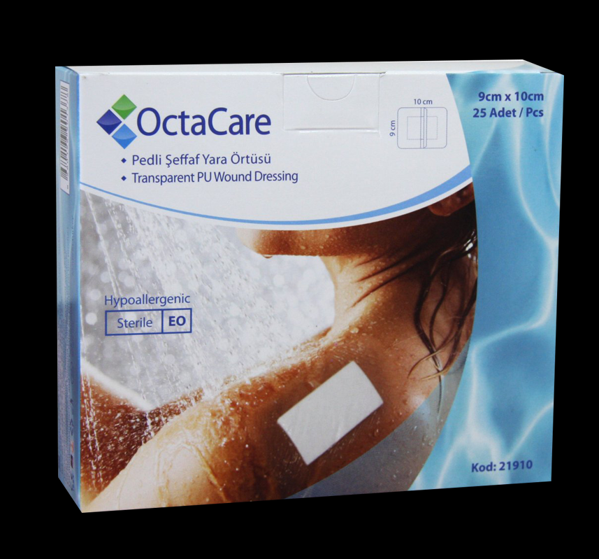 OCTACARE TRANSPARENT PU WOUND DRESSING 9 CMX10 CM