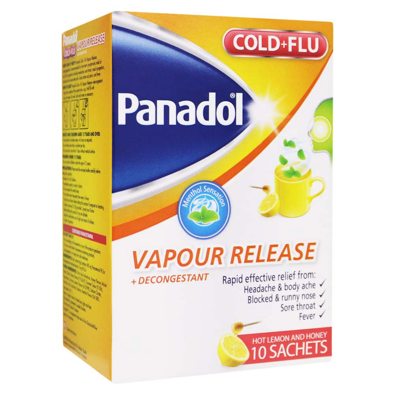 PANADOL COLD & FLU VAPOUR REL&DECONGESTANT 10 SACHETS