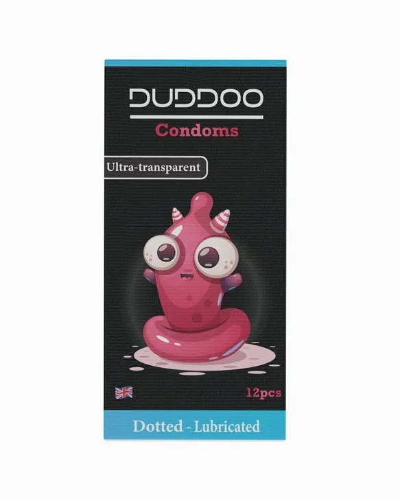 [I138119] DUDDOO LUBRICATED DOTTED 12 CONDOMS