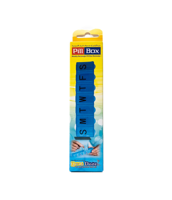 [I138212] QWIK DOZE 7 DAYS PILL BOX TRANSPARENT,RECTANGLE