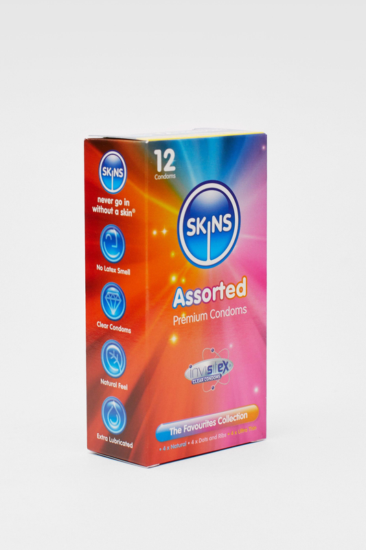 [I138295] SKINS ASSORTED 12 CONDOMS