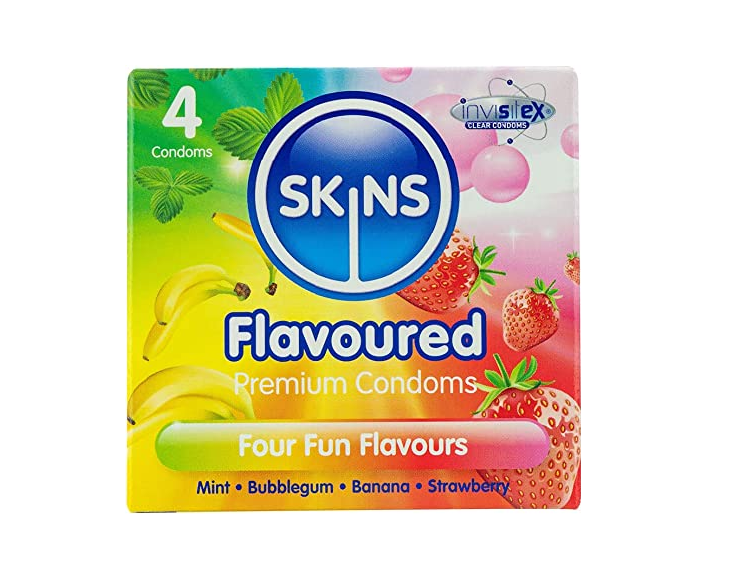 [I138301] SKINS FLAVOURED 4 CONDOMS