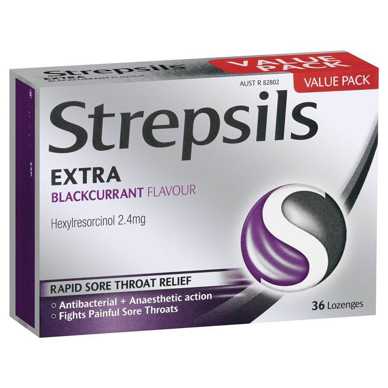 STREPSILS EXTRA BLACK CURRANT 36 LOZENGES