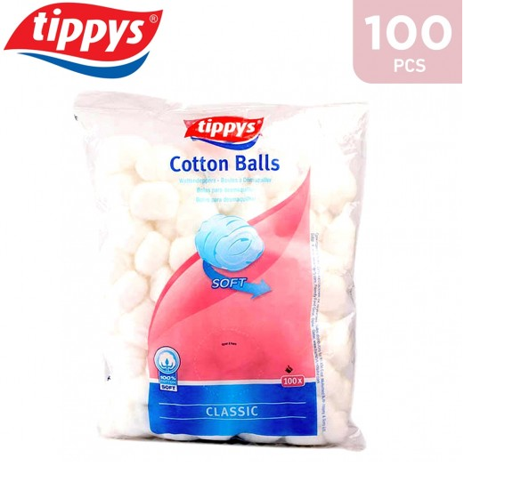 TIPPYS WHITE COTTON BALLS 100'S