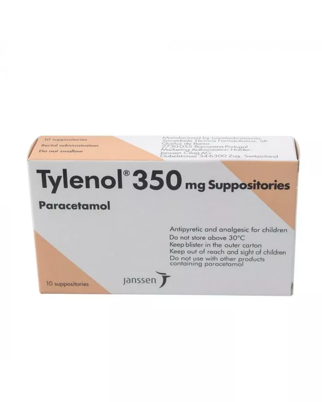 TYLENOL 350 MG 10 SUPP