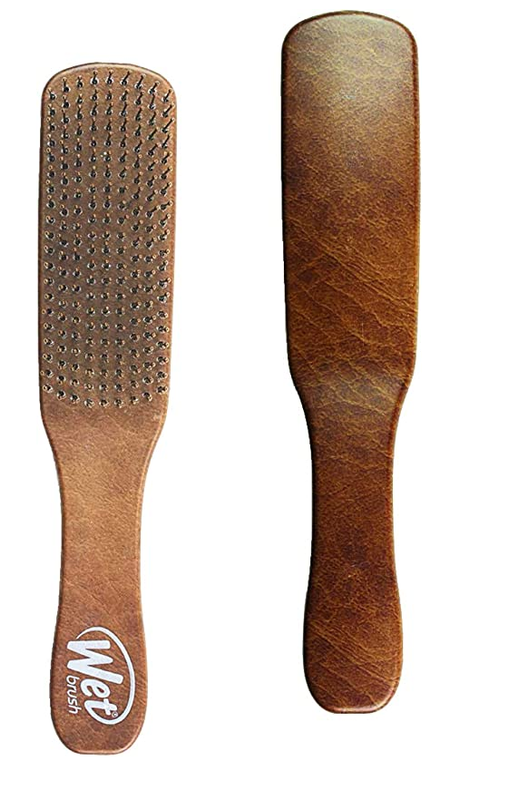 [I138554] WET BRUSH MENS DETANGLER BROWN LEATHER- B838W BROWN