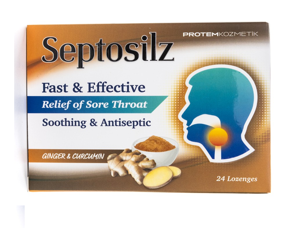 SEPTOSILZ GINGER & CURCUMIN 24 LOZENGES