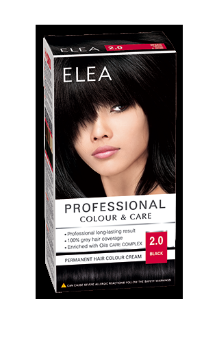 ELEA PERMANENT HAIR COLOUR CREAM 2.0 BLACK 123ML