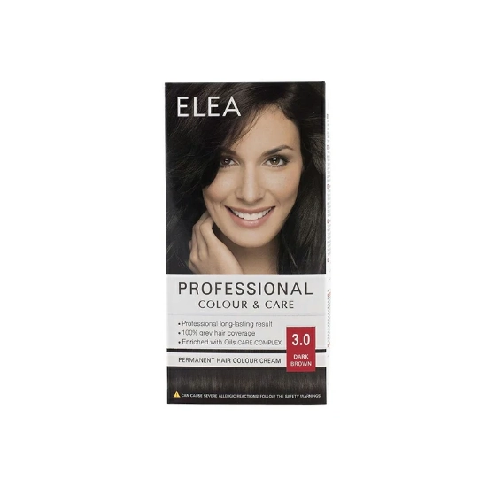 ELEA PERMANENT HAIR COLOUR CREAM 3.0 DARK BROWN 123ML