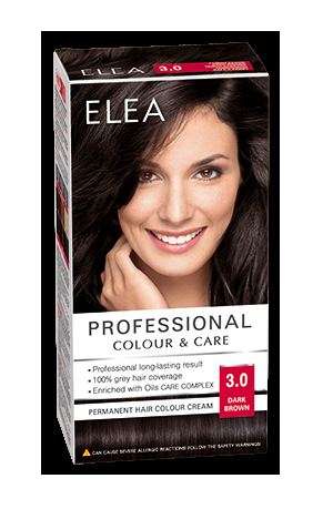 ELEA PERMANENT HAIR COLOUR CREAM 3.0 DARK BROWN 123ML