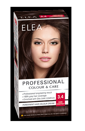 [I138760] ELEA PERMANENT HAIR COLOUR CREAM 3.4 DARK CHESTNUT 123ML