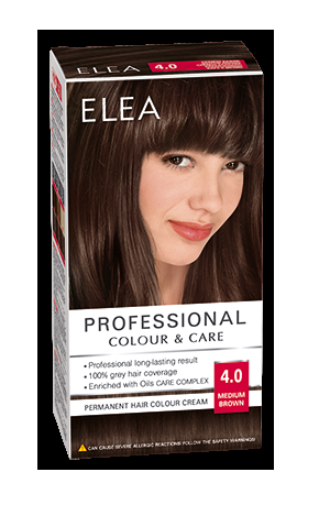 ELEA PERMANENT HAIR COLOUR CREAM 4.0 MEDIUM BROWN 123ML