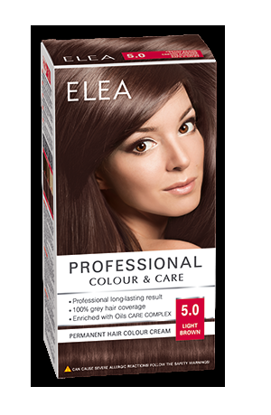 ELEA PERMANENT HAIR COLOUR CREAM 5.0 LIGHT BROWN 123ML