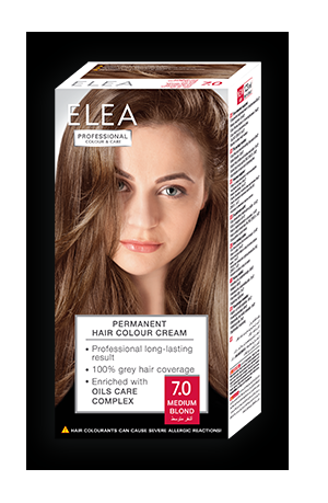 ELEA PERMANENT HAIR COLOUR CREAM 7.0 MEDIUM BLOND 123ML