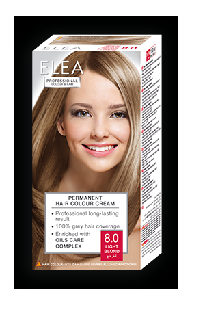 ELEA PERMANENT HAIR COLOUR CREAM 8.0 LIGHT BLOND 123ML