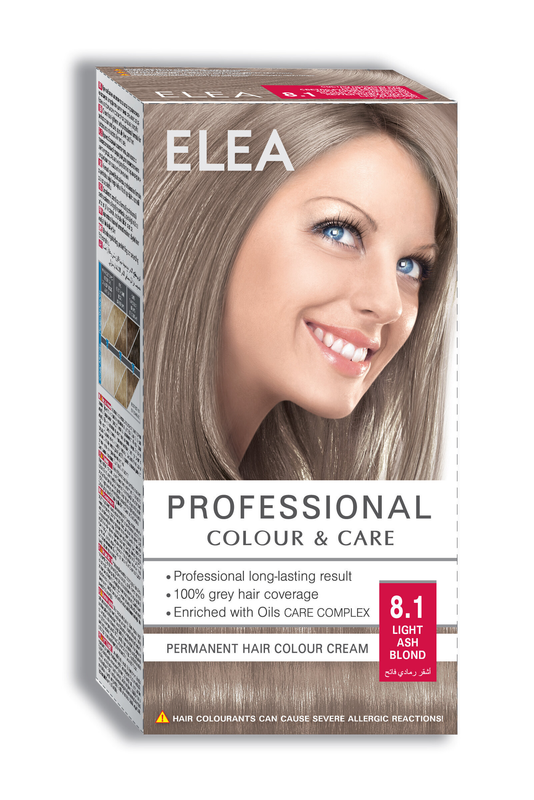 ELEA PERMANENT HAIR COLOUR CREAM 8.1 LIGHT ASH BLOND 123ML