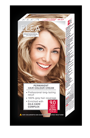 ELEA PERMANENT HAIR COLOUR CREAM 9.0 VERY LIGHT BLOND 123ML