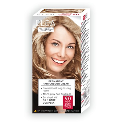 ELEA PERMANENT HAIR COLOUR CREAM 9.0 VERY LIGHT BLOND 123ML