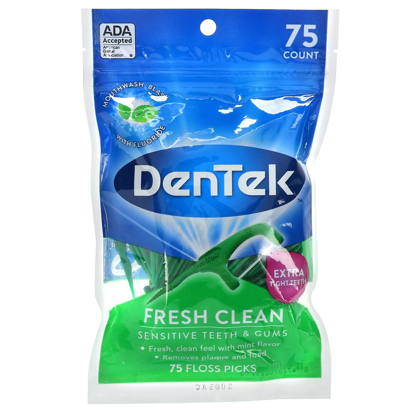 DENTEK FRESH CLEAN FLOSS PICKS 75 COUNT