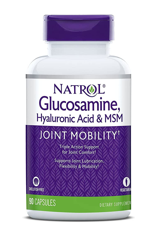 NATROL GLUCOSAMINE+HYA+ MSM 90 CAPSULES