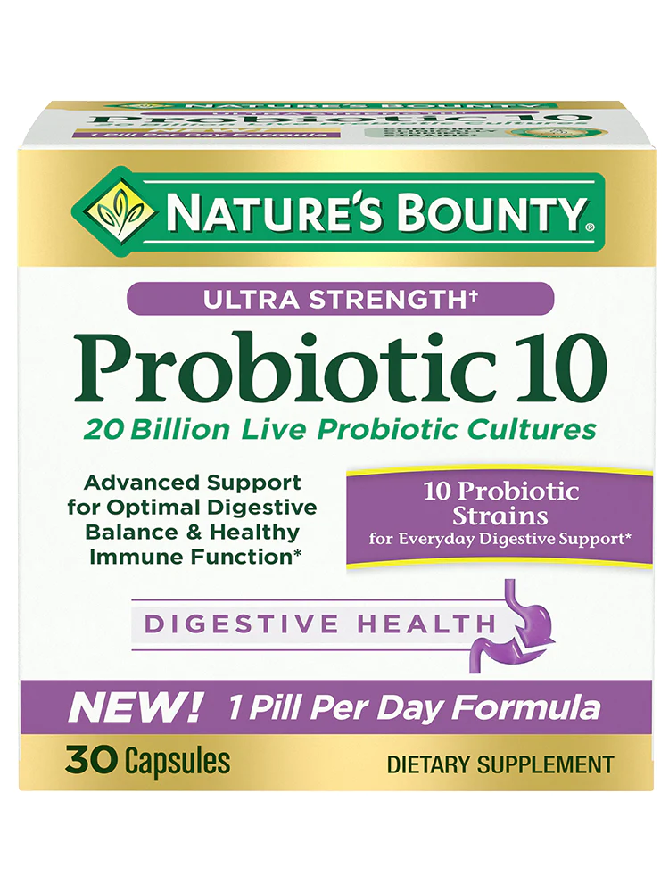 NATURE'S BOUNTY ULTRA STRENGTH+ PROBIOTIC 10 20 BILLION 30 CAPSULES