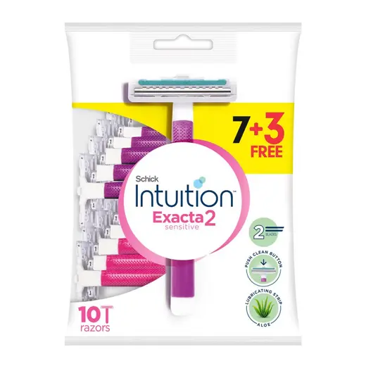 [I141396] SCHICK INTUITION EXACTA 2 WOMEN PINK 7+3 FREE