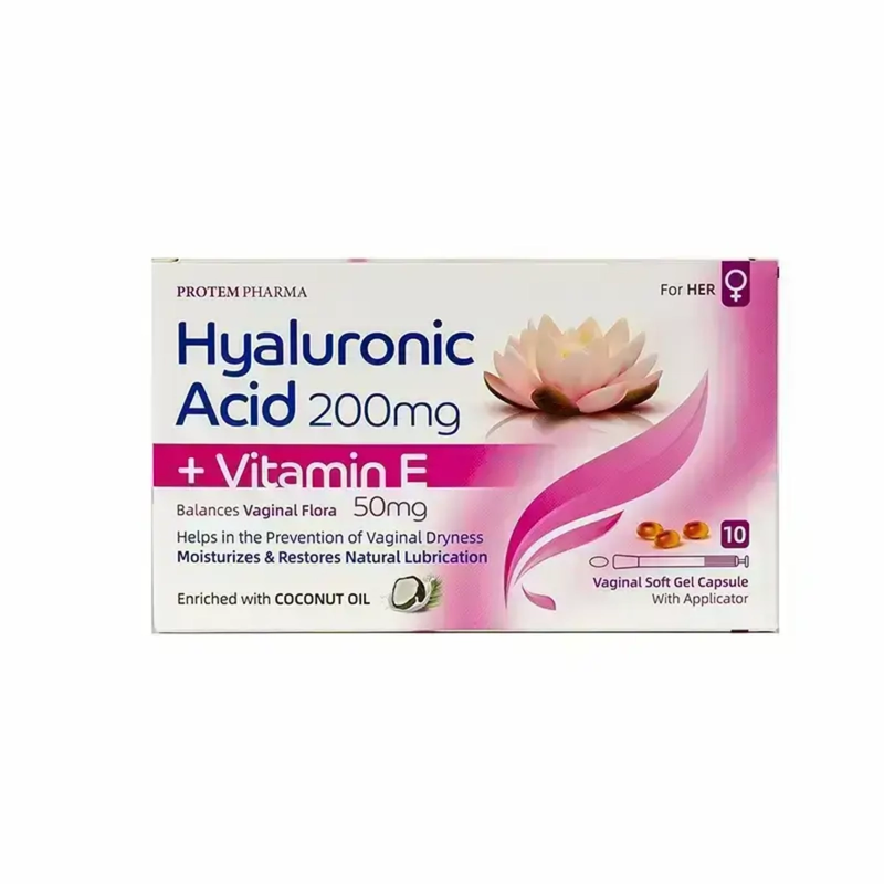 [I141418] HYALURONIC ACID 200MG+VITAMIN E 10 VAGINAL SOFT GEL CAPSULES