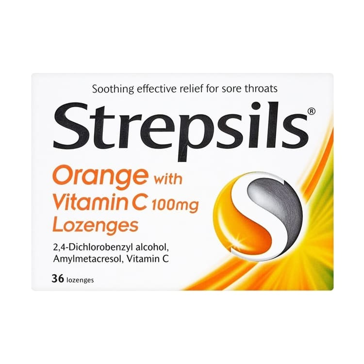 STREPSILS ORANGE WITH VITAMIN C 36 LOZENGES