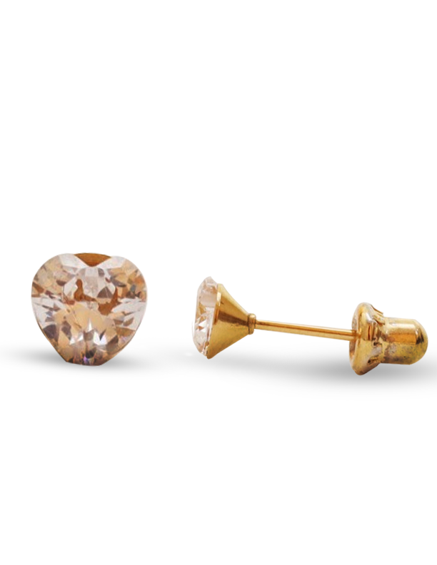 [I141576] 154 18K GOLD HEART DIAMOND 5 5MM