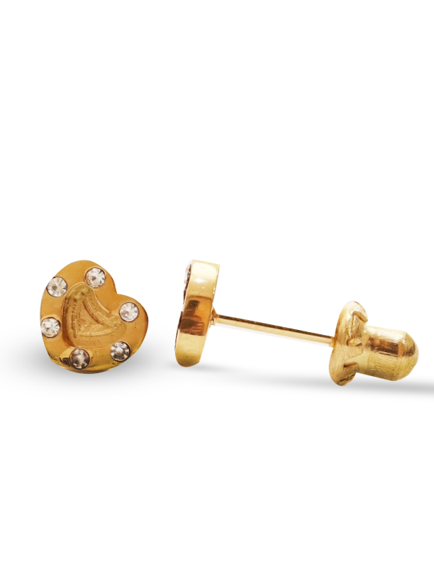 [I141578] ١٠١  قلب مطلي بالذهب عيار ١٨  قيراط وبحجم ١.٦  ملم.