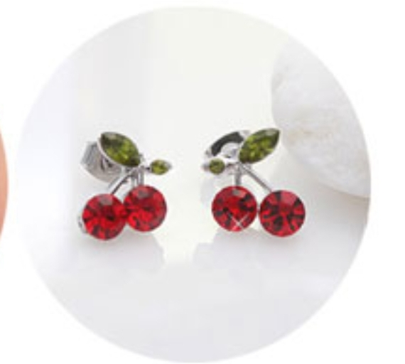 [I141579] 119 REAL SILVER RED CHERRY 1 7 MM