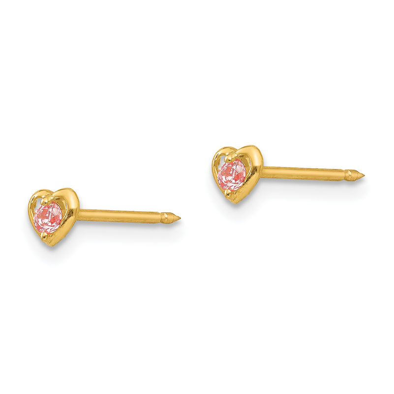 [I141584] 141 18K GOLD PLATED HEART DIAMOND 1 6 MM