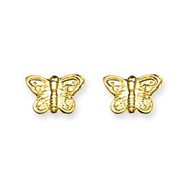[I141586] 143 18K GOLD PLATED BUTTERFLY 5 7 MM