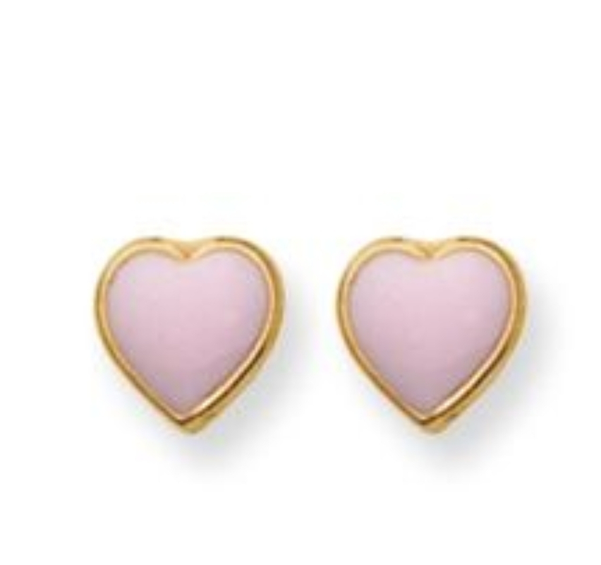 [I141588] ١٥٢  قلب مطلي بالذهب عيار ١٨  قيراط بحجم ٥  ملم.