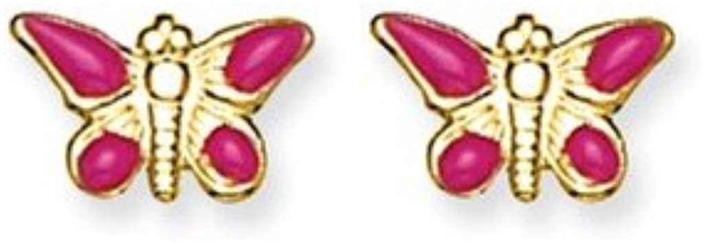 [I141695] 138 18K GOLD PINK BUTTERFLY 7MM