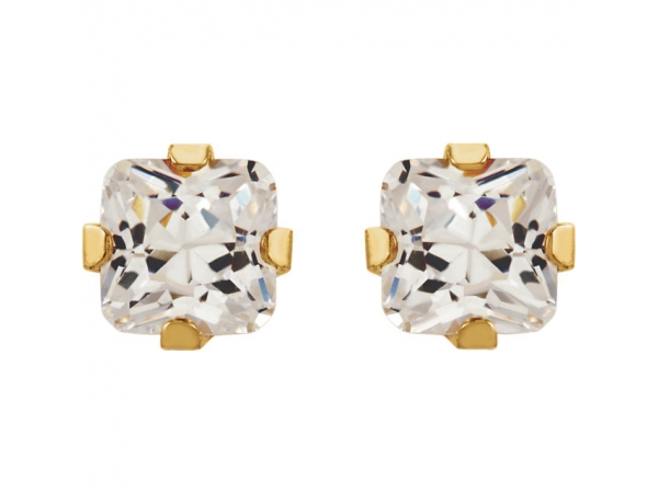 131 18K GOLD PLATED DIAMOND POINT EARING 7MM