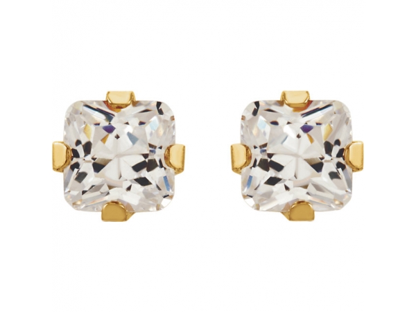 [I141697] 131 18K GOLD PLATED DIAMOND POINT EARING 7MM